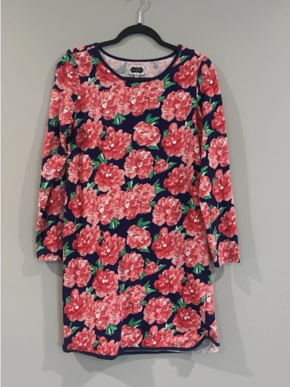 Mud Pie Navy & Coral Floral Long Sleeve Top